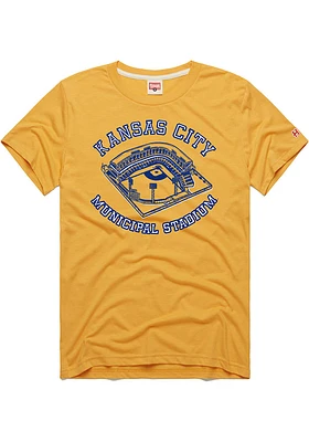 Homage Kansas City Royals Gold Municipal Stadium Short Sleeve Fashion T Shirt