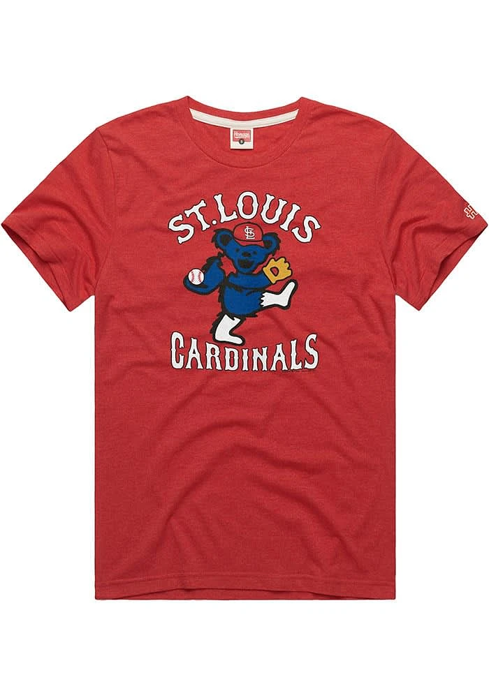 Homage St Louis Cardinals Red Grateful Dead Short Sleeve Fashion T Shirt