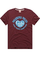 Homage Philadelphia Phillies Maroon Cardiac Kids Short Sleeve Fashion T Shirt