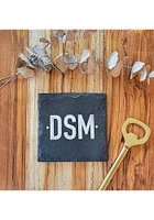 Des Moines 4 in X 4 in Coaster - Grey