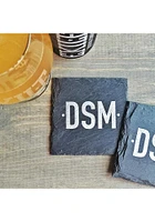 Des Moines 4 in X 4 in Coaster - Grey