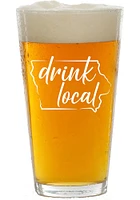 Iowa 16 oz Pint Glass - White