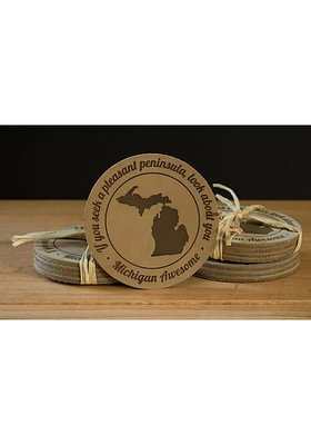 Michigan 3.5 Diameter Coaster - Brown