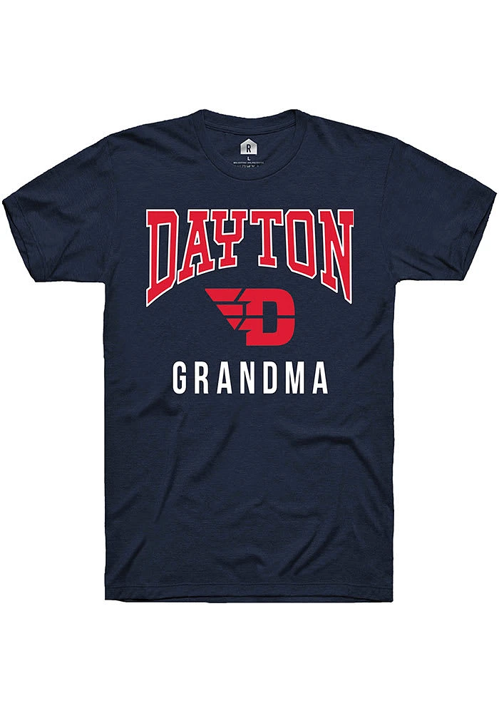 Rally Dayton Flyers Navy Blue Grandma Short Sleeve T Shirt