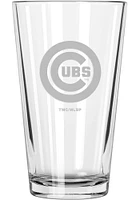 Chicago Cubs Etched Pint Glass - Red
