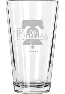 Philadelphia Phillies Etched Pint Glass - Blue