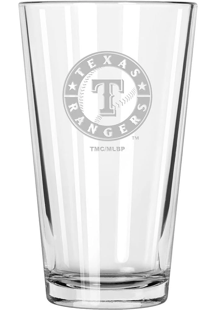 Texas Rangers Etched Pint Glass - Red