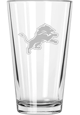 Detroit Lions Etched Pint Glass - White