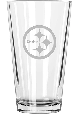 Pittsburgh Steelers Etched Pint Glass - Black