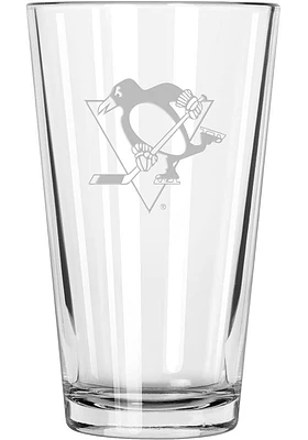 Pittsburgh Penguins Etched Pint Glass - Black
