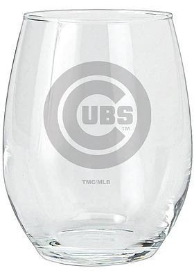 Chicago Cubs 15oz Etched Stemless Wine Glass - Red