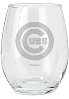 Chicago Cubs 15oz Etched Stemless Wine Glass - Red