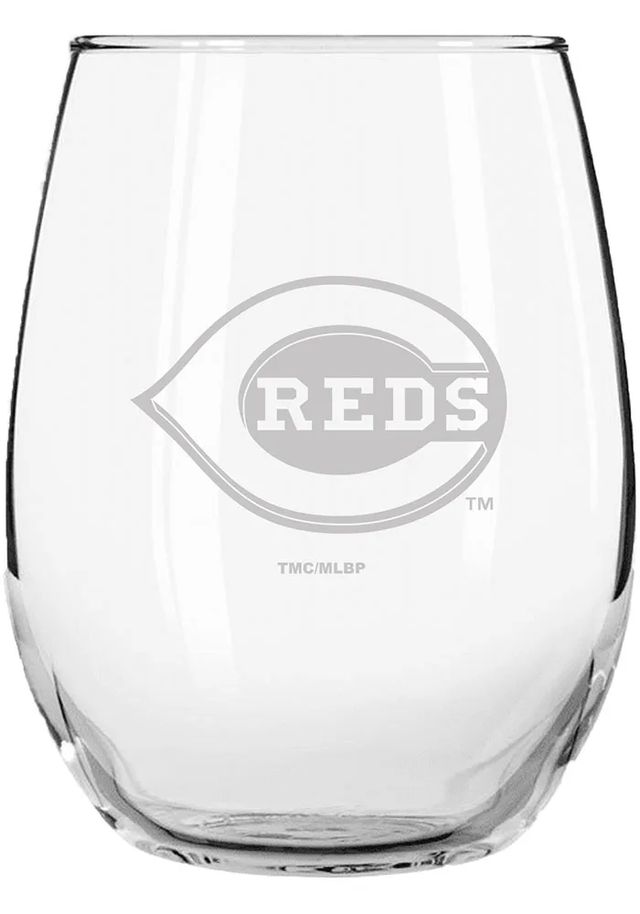 Cincinnati Reds 15oz Etched Stemless Wine Glass