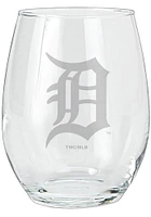 Detroit Tigers 15oz Etched Stemless Wine Glass - Blue