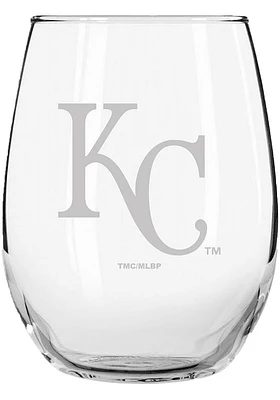 Kansas City Royals 15oz Etched Stemless Wine Glass - Blue