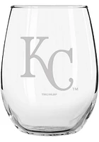 Kansas City Royals 15oz Etched Stemless Wine Glass - Blue