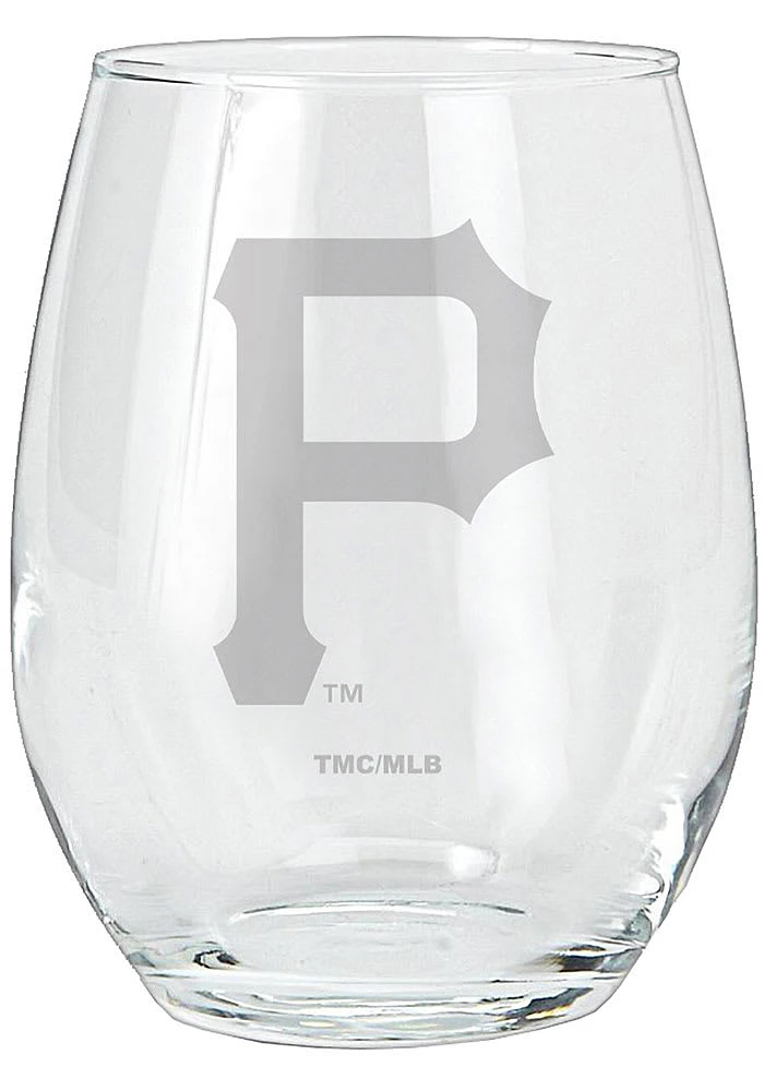 Pittsburgh Pirates 15oz Etched Stemless Wine Glass - Black
