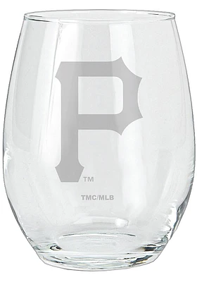Pittsburgh Pirates 15oz Etched Stemless Wine Glass - Black