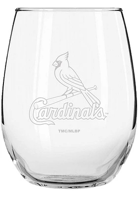 St Louis Cardinals 15oz Etched Stemless Wine Glass - Red
