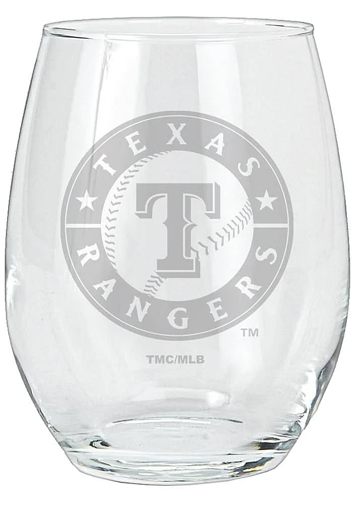 Texas Rangers 15oz Etched Stemless Wine Glass - Red