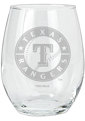 Texas Rangers 15oz Etched Stemless Wine Glass - Red
