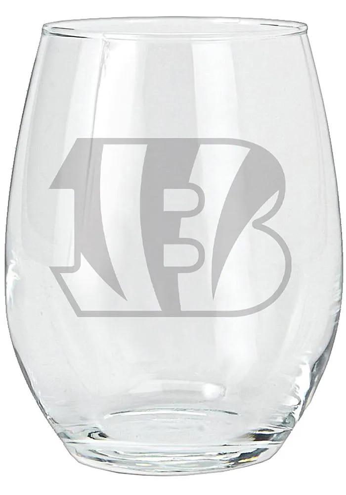 Cincinnati Bengals 15oz Etched Stemless Wine Glass