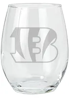 Cincinnati Bengals 15oz Etched Stemless Wine Glass