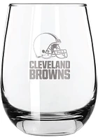 Cleveland Browns 15oz Etched Stemless Wine Glass - Brown