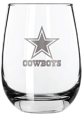 Dallas Cowboys 15oz Etched Stemless Wine Glass - Blue