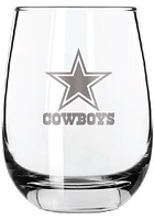 Dallas Cowboys 15oz Etched Stemless Wine Glass - Blue