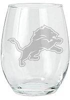 Detroit Lions 15oz Etched Stemless Wine Glass - Blue