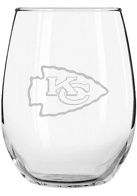 Kansas City Chiefs 15oz Etched Stemless Wine Glass - Red