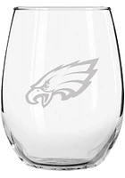 Philadelphia Eagles 15oz Etched Stemless Wine Glass - White