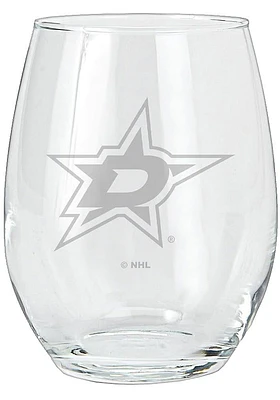 Dallas Stars 15oz Etched Stemless Wine Glass