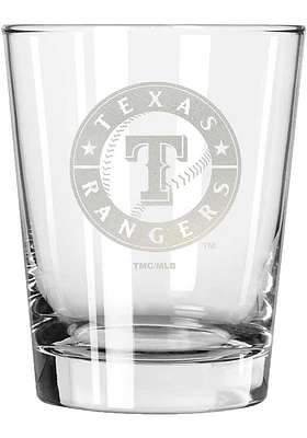 Texas Rangers 15oz Etched Rock Glass - Red