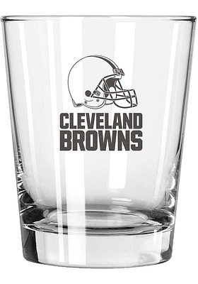 Cleveland Browns 15oz Etched Rock Glass - Brown