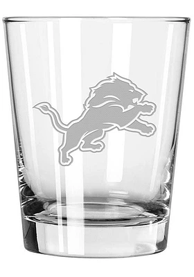 Detroit Lions 15oz Etched Rock Glass - Blue