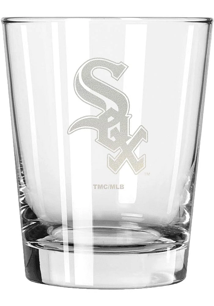 Chicago White Sox 15oz Etched Rock Glass - White