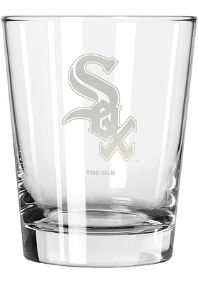 Chicago White Sox 15oz Etched Rock Glass - White
