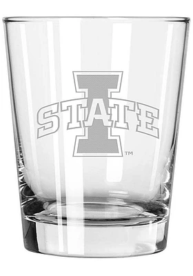 Iowa State Cyclones 15oz Etched Rock Glass - White
