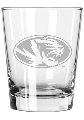 Missouri Tigers 15oz Etched Rock Glass - White