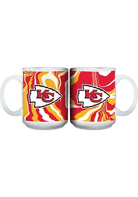 Kansas City Chiefs 15 OZ Tie Dye Ceramic Mug - White
