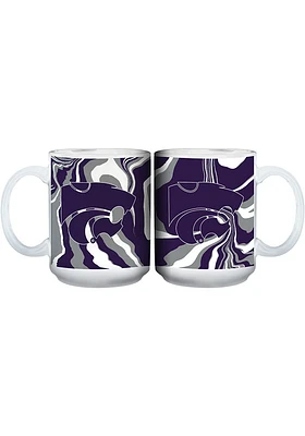 K-State Wildcats 15 OZ Tie Dye Ceramic Mug - White