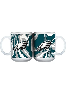 Philadelphia Eagles 15 OZ Tie Dye Ceramic Mug - White