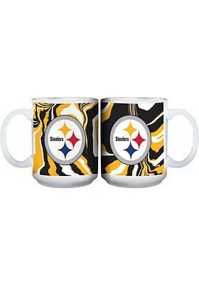 Pittsburgh Steelers 15 OZ Tie Dye Ceramic Mug - White