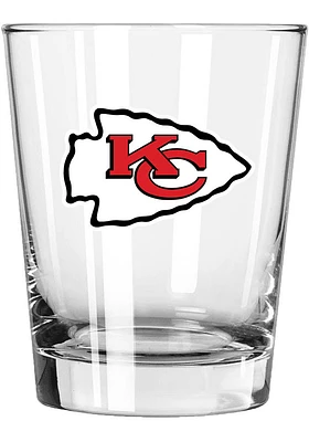 Kansas City Chiefs 15oz Full Color Logo Rock Glass - White