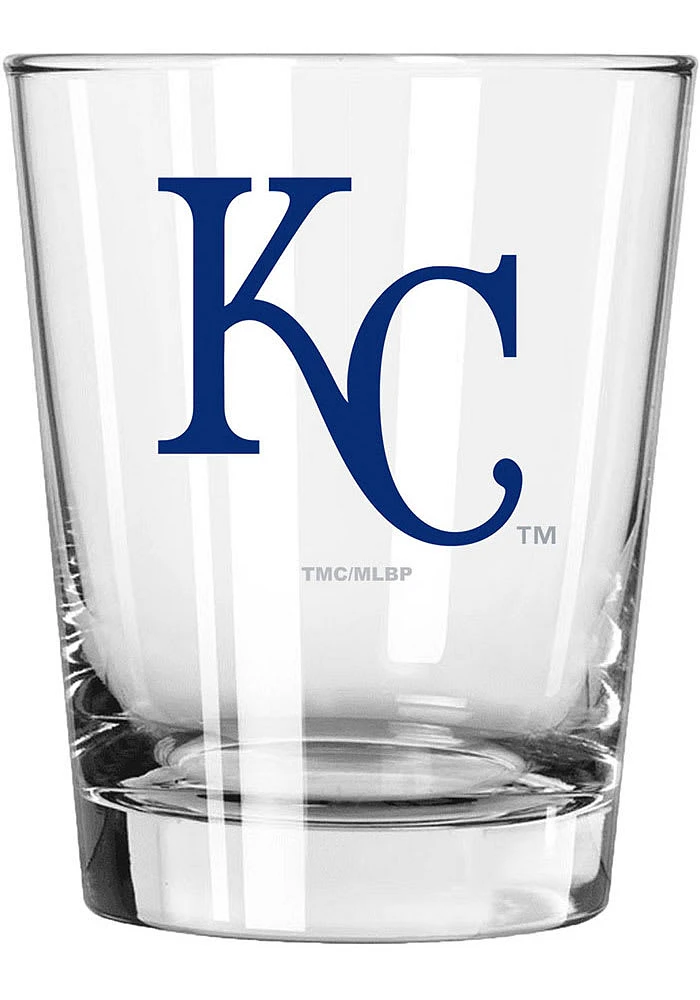 Kansas City Royals 15oz Full Color Logo Rock Glass - White