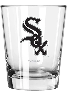 Chicago White Sox 15oz Full Color Logo Rock Glass - White