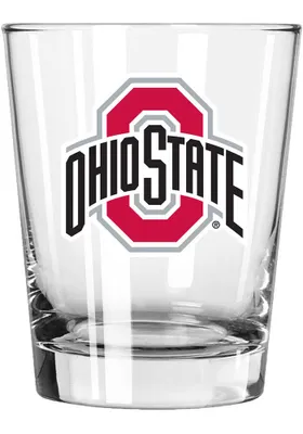 Ohio State Buckeyes 15oz Full Color Logo Rock Glass - White