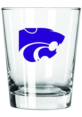 K-State Wildcats 15oz Full Color Logo Rock Glass - White
